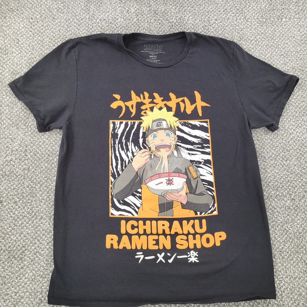 Naruto Shippuden Ichiraku Ramen Shop Graphic T-Shirt Black Mens Large VIZ Media